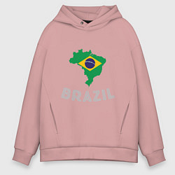 Толстовка оверсайз мужская Brazil Country, цвет: пыльно-розовый