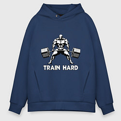 Мужское худи оверсайз Train hard тренируйся усердно