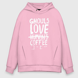 Мужское худи оверсайз Ghouls Love Coffee