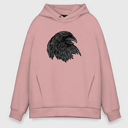 Мужское худи оверсайз Угольный ворон