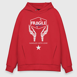 Толстовка оверсайз мужская Fragile Express, цвет: красный