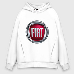 Толстовка оверсайз мужская FIAT logo, цвет: белый
