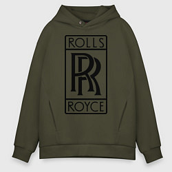 Толстовка оверсайз мужская Rolls-Royce logo, цвет: хаки