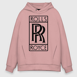 Толстовка оверсайз мужская Rolls-Royce logo, цвет: пыльно-розовый