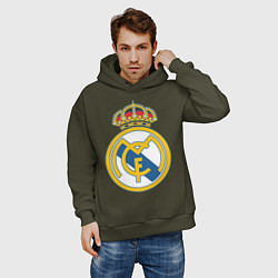Толстовка оверсайз мужская Real Madrid FC, цвет: хаки — фото 2