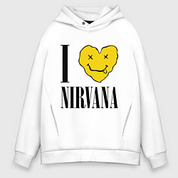 Мужское худи оверсайз I love Nirvana