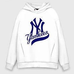 Толстовка оверсайз мужская NY - Yankees, цвет: белый