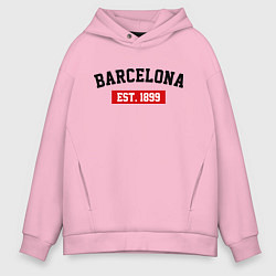 Толстовка оверсайз мужская FC Barcelona Est. 1899, цвет: светло-розовый
