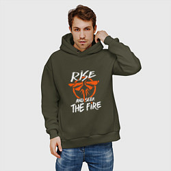 Толстовка оверсайз мужская Rise & Seek the Fire, цвет: хаки — фото 2