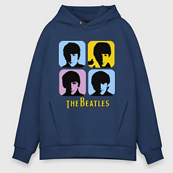 Толстовка оверсайз мужская The Beatles: pop-art, цвет: тёмно-синий