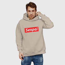 Толстовка оверсайз мужская Senpai Supreme, цвет: миндальный — фото 2