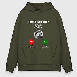 Толстовка оверсайз мужская Escobar is calling, цвет: хаки