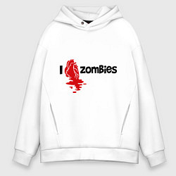 Мужское худи оверсайз I love zombies