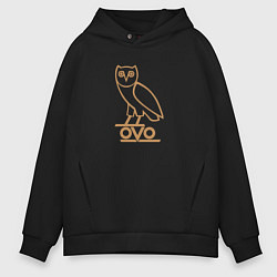 Толстовка оверсайз мужская OVO Owl, цвет: черный