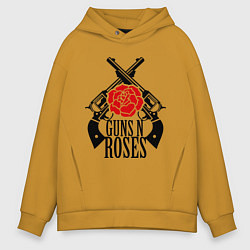 Толстовка оверсайз мужская Guns n Roses: guns цвета горчичный — фото 1