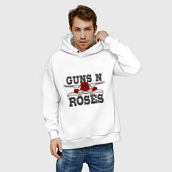 Толстовка оверсайз мужская Guns n Roses: rock'n'roll, цвет: белый — фото 2