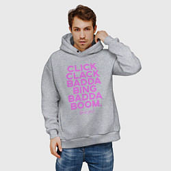 Толстовка оверсайз мужская Click Clack Black Pink, цвет: меланж — фото 2
