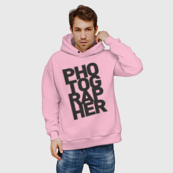 Толстовка оверсайз мужская Фотограф, цвет: светло-розовый — фото 2