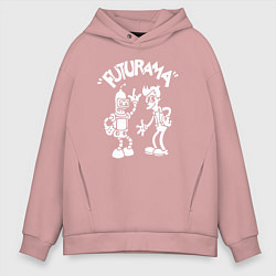 Толстовка оверсайз мужская Futurama Cartoon, цвет: пыльно-розовый