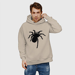 Толстовка оверсайз мужская Черный паук, цвет: миндальный — фото 2