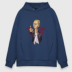 Толстовка оверсайз мужская Эминем: Slim Shady, цвет: тёмно-синий