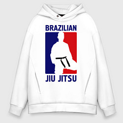 Толстовка оверсайз мужская Brazilian Jiu jitsu, цвет: белый