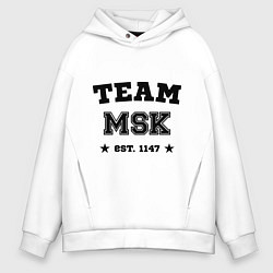 Толстовка оверсайз мужская Team MSK est. 1147, цвет: белый