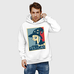 Толстовка оверсайз мужская MLP: Yes I Can, цвет: белый — фото 2