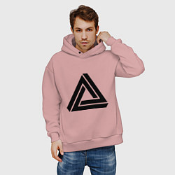 Толстовка оверсайз мужская Triangle Visual Illusion, цвет: пыльно-розовый — фото 2