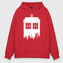 Мужское худи оверсайз Тардис white - Доктор Кто
