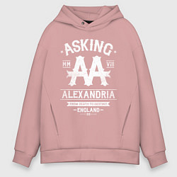 Толстовка оверсайз мужская Asking Alexandria: England, цвет: пыльно-розовый