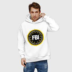 Толстовка оверсайз мужская FBI Departament, цвет: белый — фото 2