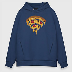 Толстовка оверсайз мужская Wi-Fi Pizza, цвет: тёмно-синий