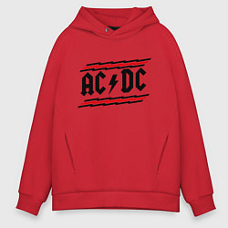 Толстовка оверсайз мужская AC/DC Voltage, цвет: красный