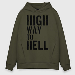 Мужское худи оверсайз High way to hell