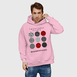 Толстовка оверсайз мужская TOP: Blurryface, цвет: светло-розовый — фото 2
