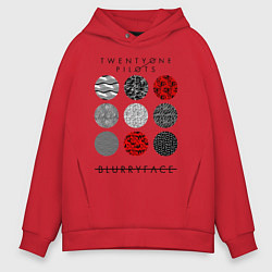 Толстовка оверсайз мужская TOP: Blurryface, цвет: красный