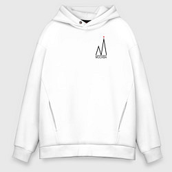 Толстовка оверсайз мужская Москва-чёрный логотип, цвет: белый