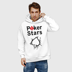 Толстовка оверсайз мужская Poker Stars, цвет: белый — фото 2
