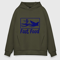 Мужское худи оверсайз Shark fast food