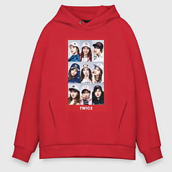 Толстовка оверсайз мужская TWICE, цвет: красный