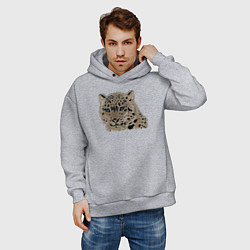 Толстовка оверсайз мужская Metallized Snow Leopard, цвет: меланж — фото 2
