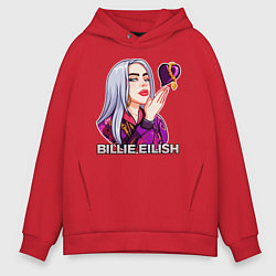 Толстовка оверсайз мужская BILLIE EILISH, цвет: красный