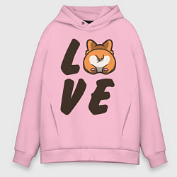 Мужское худи оверсайз Love Corgi