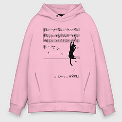 Мужское худи оверсайз Music cat