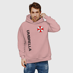 Толстовка оверсайз мужская UMBRELLA CORP, цвет: пыльно-розовый — фото 2