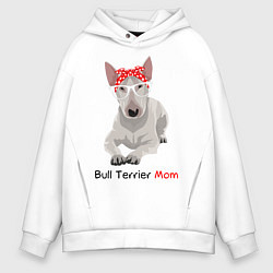 Мужское худи оверсайз Bull terrier Mom