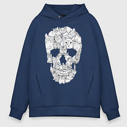 Мужское худи оверсайз ЧЕРЕП ИЗ КОТИКОВ