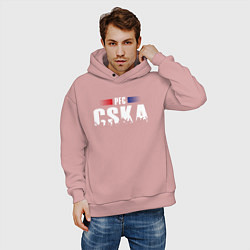 Толстовка оверсайз мужская PFC CSKA, цвет: пыльно-розовый — фото 2