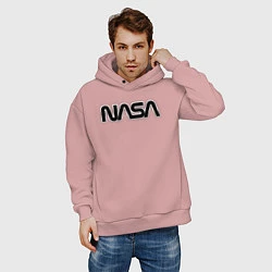 Толстовка оверсайз мужская NASA, цвет: пыльно-розовый — фото 2